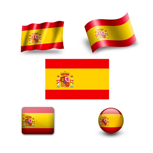 Spain Flag Icon Set — Stock Photo, Image