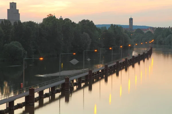 Κύριο Κανάλι Του Danube Σούρουπο Στο Bamberg — Φωτογραφία Αρχείου