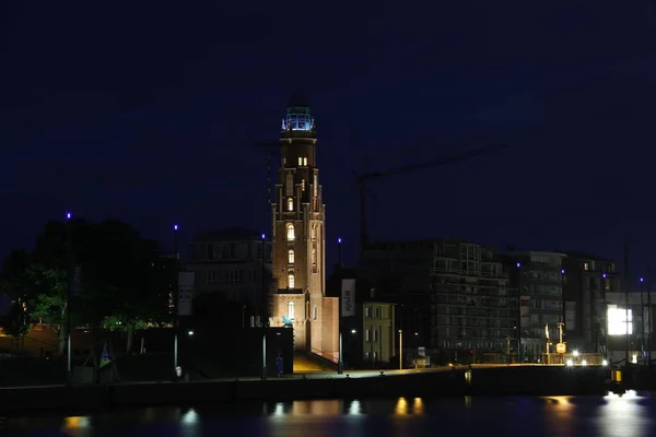 Loschenturm Bremerhaven Night — ストック写真