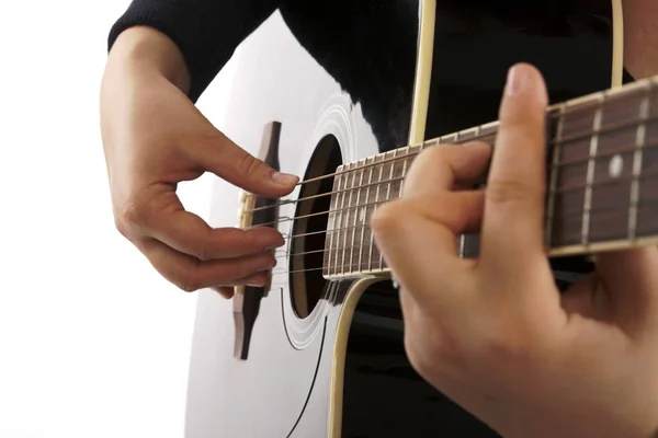 Detalle Guitarra Jugando Técnica Desplume — Foto de Stock