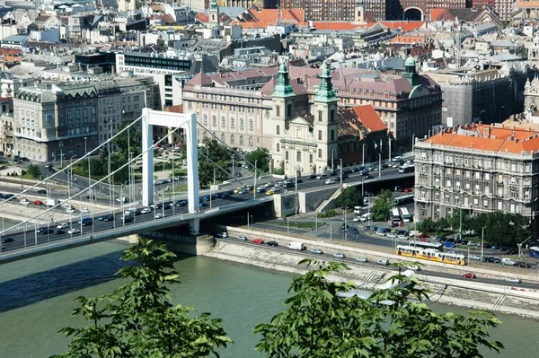 Vista Panorâmica Sobre Ponte Elisbeth Distrito Pragas Mais Barato Nikon — Fotografia de Stock