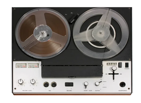 Retro European Open Reel Tape Recorder Deck — стокове фото