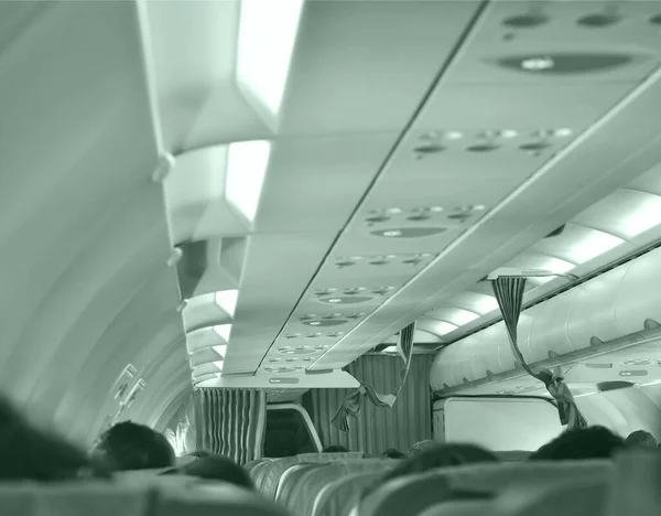 Vista Interior Avión Volador Para Transporte Pasajeros — Foto de Stock