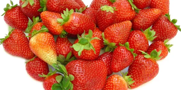 Rode Strawberry Hartsymbool Van Liefde Passie — Stockfoto