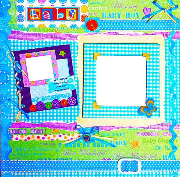 Design Capa Álbum Scrapbook Artesanal — Fotografia de Stock