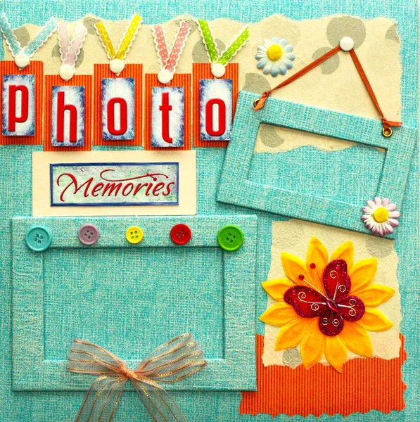 Hand Crafted Scrapbook Album Cover Design — Stock Photo, Image