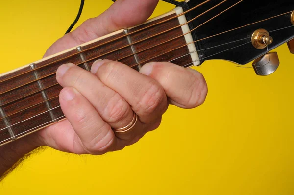 Pozycja Palca Akord Dur Gitary — Zdjęcie stockowe