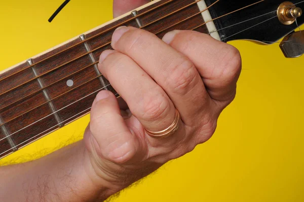 Pozycja Palca Akord Gitarowy Dur — Zdjęcie stockowe