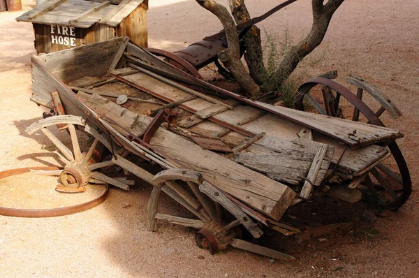 Old Broken Wagon Ghost Town — Stock Photo, Image