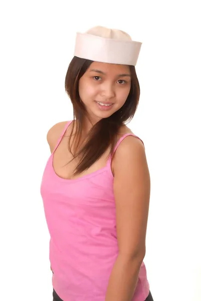 Lovely Young Asian Girl Wearing Sailor 039 — ストック写真