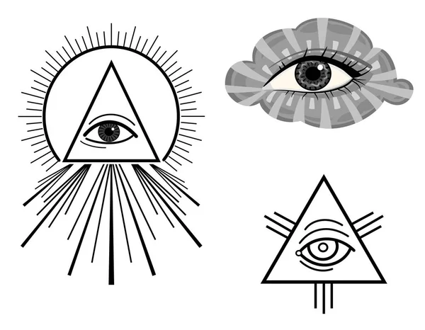 Eye Providence Symbols Isolated White Background — ストック写真
