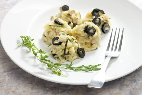 Pasta Met Champignons Kaas Bord — Stockfoto