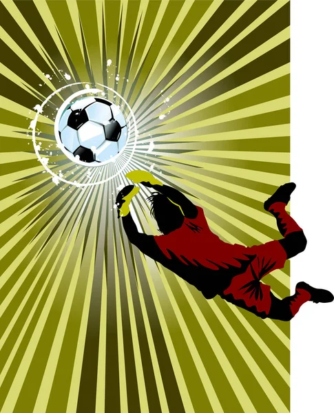 Goalkeeper Dangerous Moment Gate Vector Illustration — Stok fotoğraf