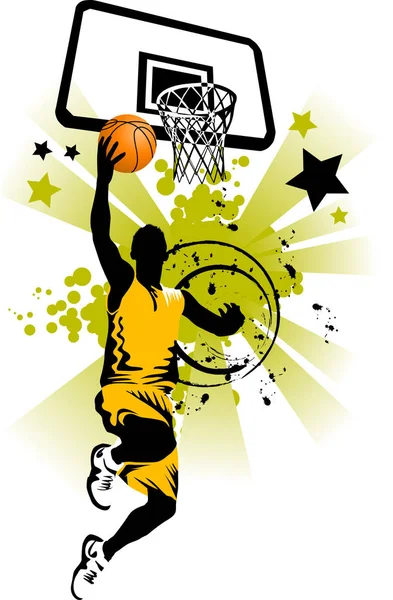 Player Basketball Background Basketball Rings Vector — Stock Photo, Image