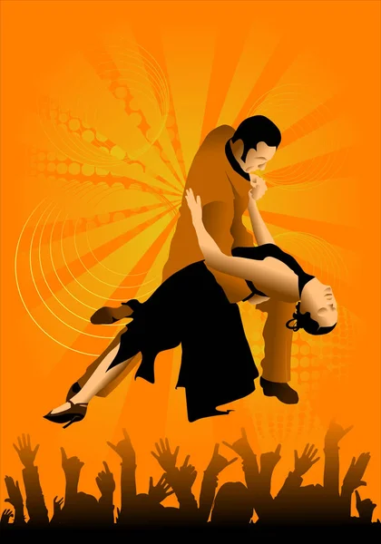 Man Vrouw Dansen Een Tango Vectorillustratie — Stockfoto