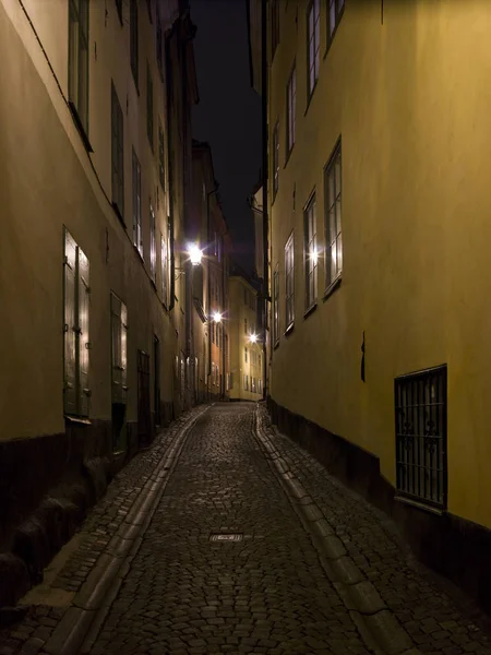 Красочный Переулок Старом Городе Стокгольма — стоковое фото