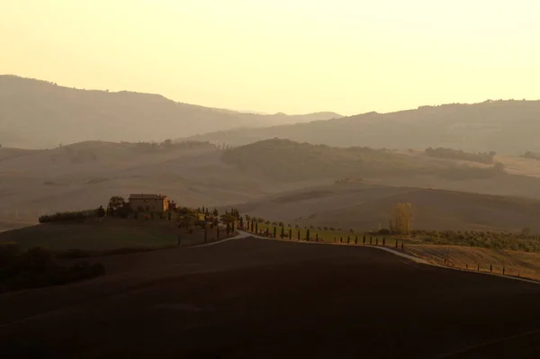 Zonsondergang Het Italiaanse Landschap — Stockfoto
