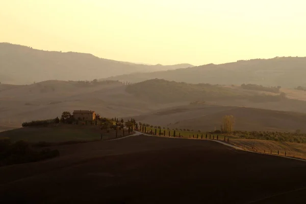 Pôr Sol Paisagem Italiana — Fotografia de Stock