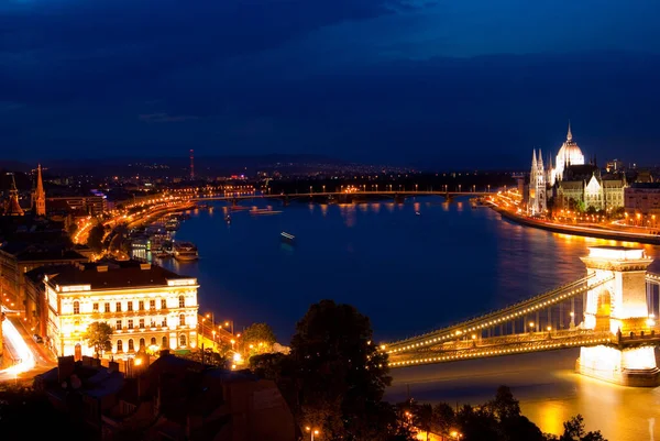 Paisaje Budapest Noche — Foto de Stock
