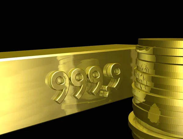 黒い背景に金色の数字のついた金貨 — ストック写真