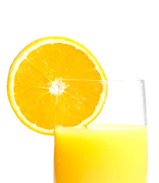Delicious Fresh Orange Juice Isolated White — Stock Photo, Image