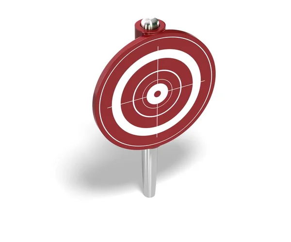 Red Target Pin White Background — Stock Photo, Image