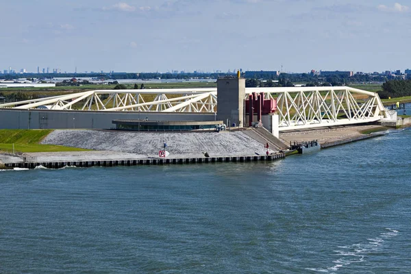 Parte Sinistra Storm Surge Barrier Maaslantkering Paesi Bassi Visto Dal — Foto Stock