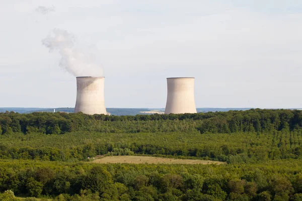 Factory Cooling Tower Nuclear Power Coal Power Station — Stock Photo, Image