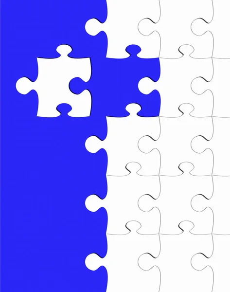 Puzzle Kék Csapatmunka Koncepció — Stock Fotó
