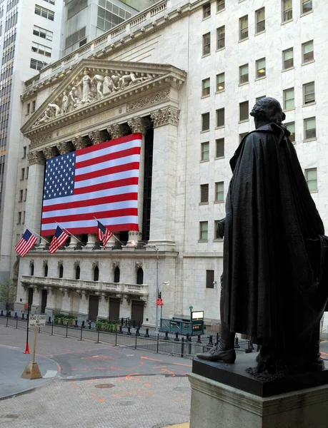 Estatua George Washington Que Mira Wall Street — Foto de Stock