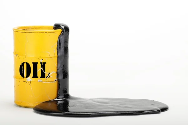 Yellow Bucket Black Handle White Background — Stock Photo, Image