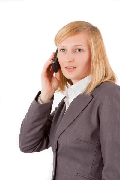 Phonecall Joven Mujer Negocios — Foto de Stock