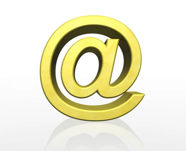 Golden Mail Symbol White Background — Stock Photo, Image