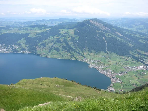 Jezero Zug Výhledem Arth — Stock fotografie