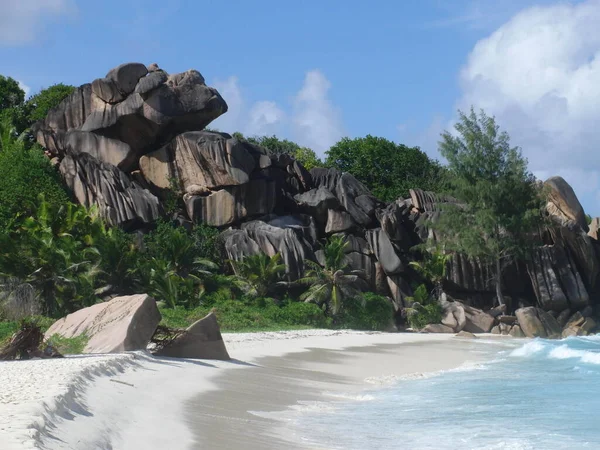 Dream Beach Seychelles Grand Anse Digue — стоковое фото