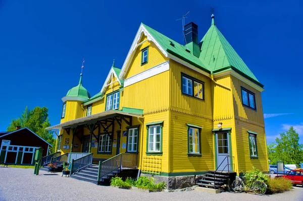 Casa Madeira Tradicional Suécia Tomada Junho 2011 — Fotografia de Stock