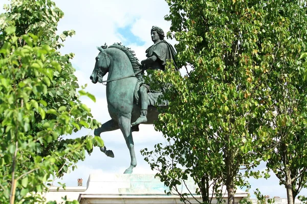 Rey Louis Caballo Estatua Bronce Del Limón Escultor Coloque Bellecour —  Fotos de Stock