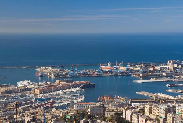 Luchtfoto Van Genova Haven Italië — Stockfoto