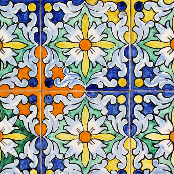 葡萄牙釉面瓷砖的细部 — 图库照片