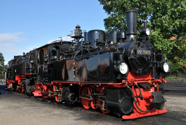 Primeiro Plano Uma Locomotiva Martelo 1898 Pode Ser Vista Atualmente — Fotografia de Stock