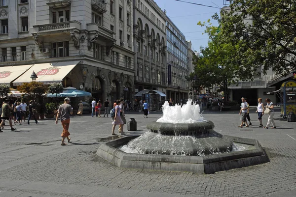 fountain in the pedestrian zone knez mihailova,belgrade