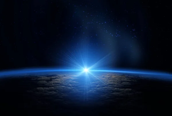 Föld Űrben Elemei Ezt Képet Által Nyújtott Nasa — Stock Fotó