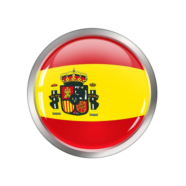 Flag Spain Rendering Isolated White Background — Stock Photo, Image