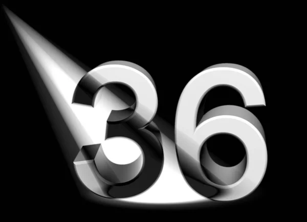 Render Black White Number — Stock Photo, Image