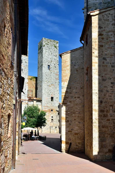 San Gimignano Stad Med Vackra Torn Toscana — Stockfoto