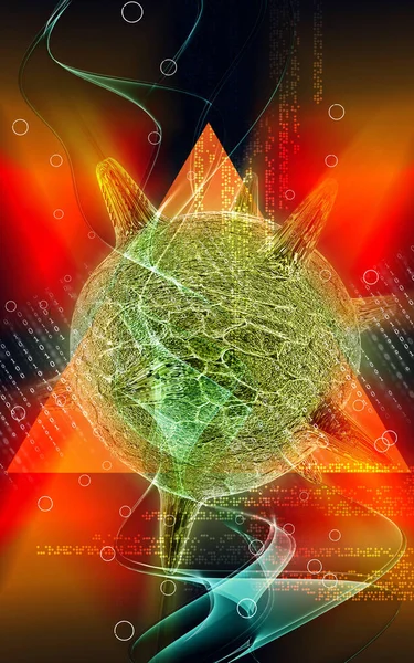 Digital Illustration Herpes Virus Colour Background — 스톡 사진