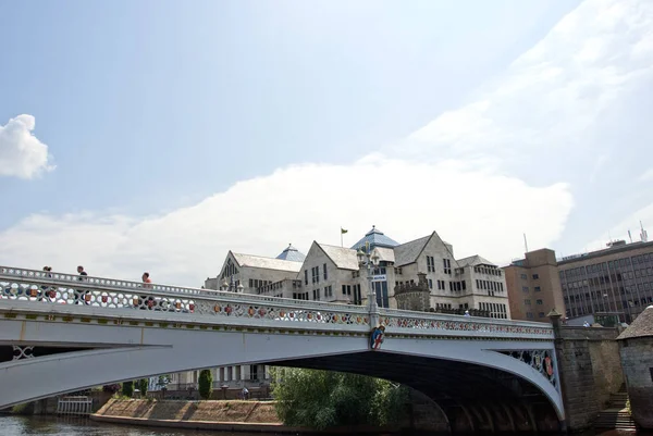 Ponte Lendal Famosa Através Rio Ouse York Céu Ble — Fotografia de Stock