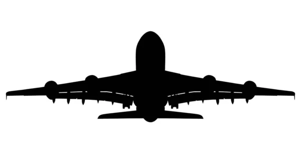Ilustracja Sylwetki Dużego Odrzutowca Podczas Startu Lub Lądowania — Zdjęcie stockowe