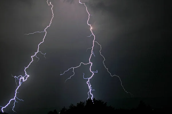 Céu Com Tempestade Relâmpago Mudança Climática — Fotografia de Stock