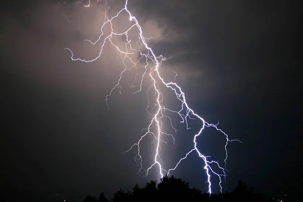 Tempestade Raios Céu Noturno — Fotografia de Stock